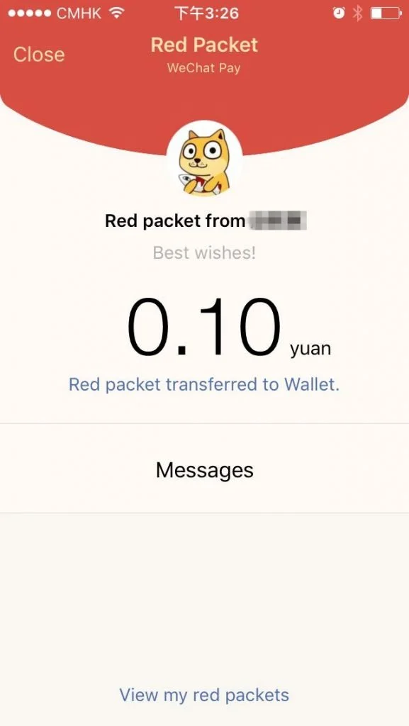 redpacket wechat pay