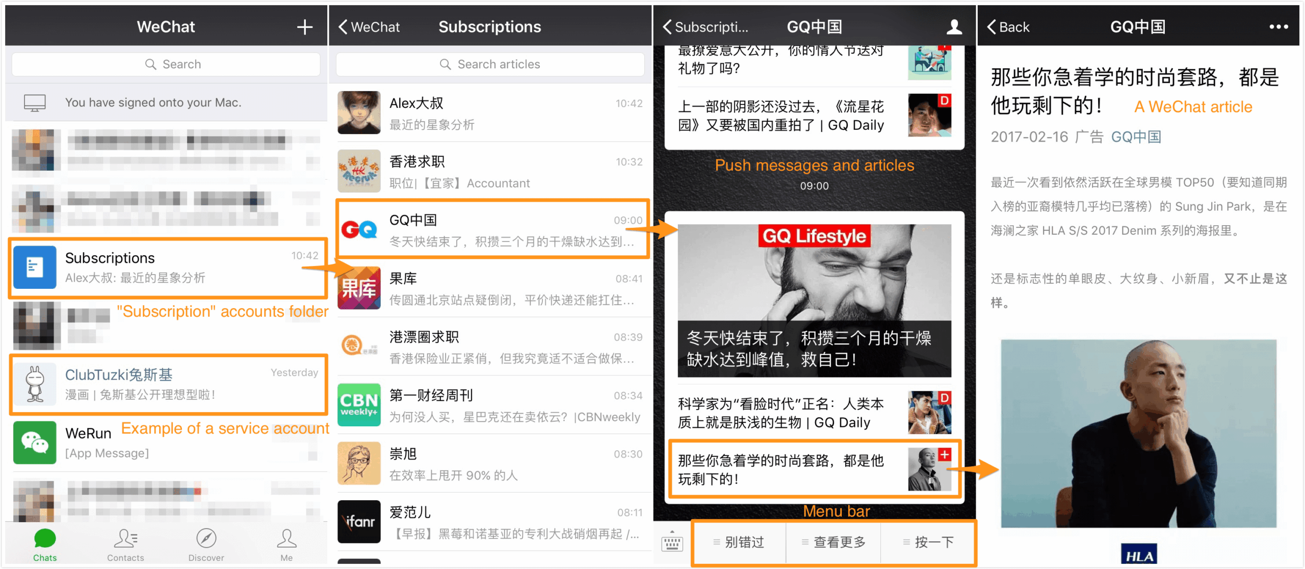 official WeChat accounts