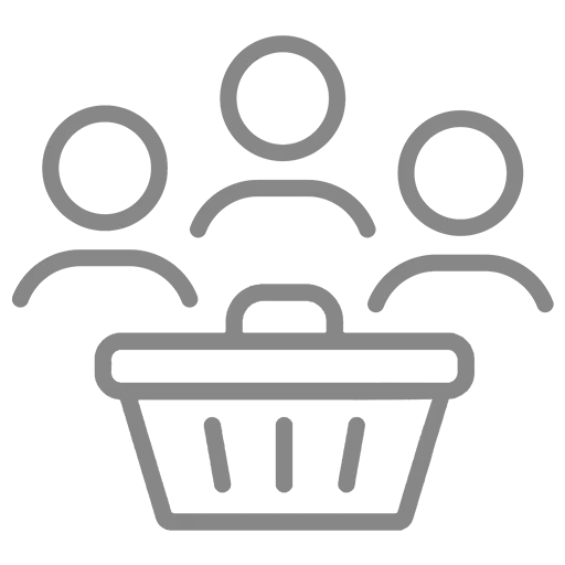Group shopping basket icon