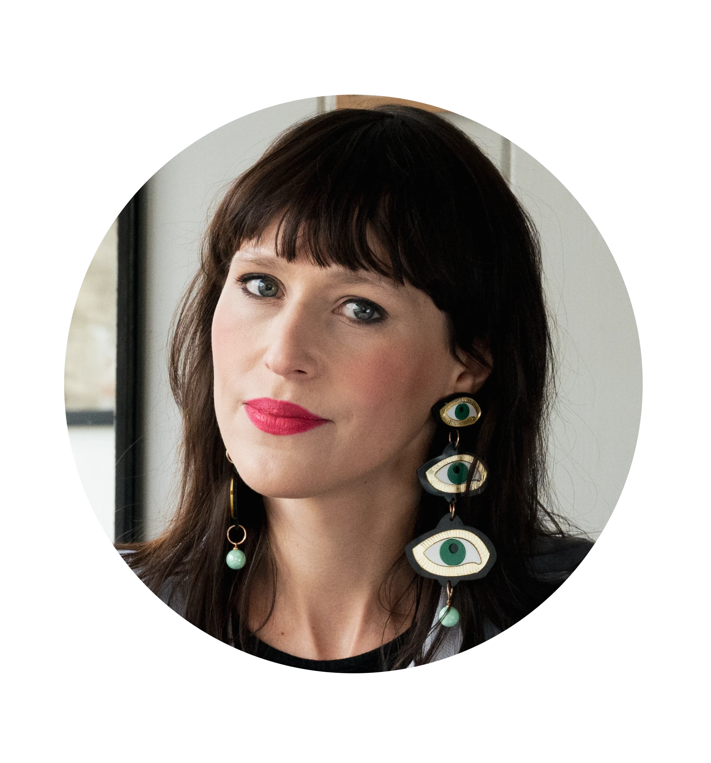 Woman dark hair portrait