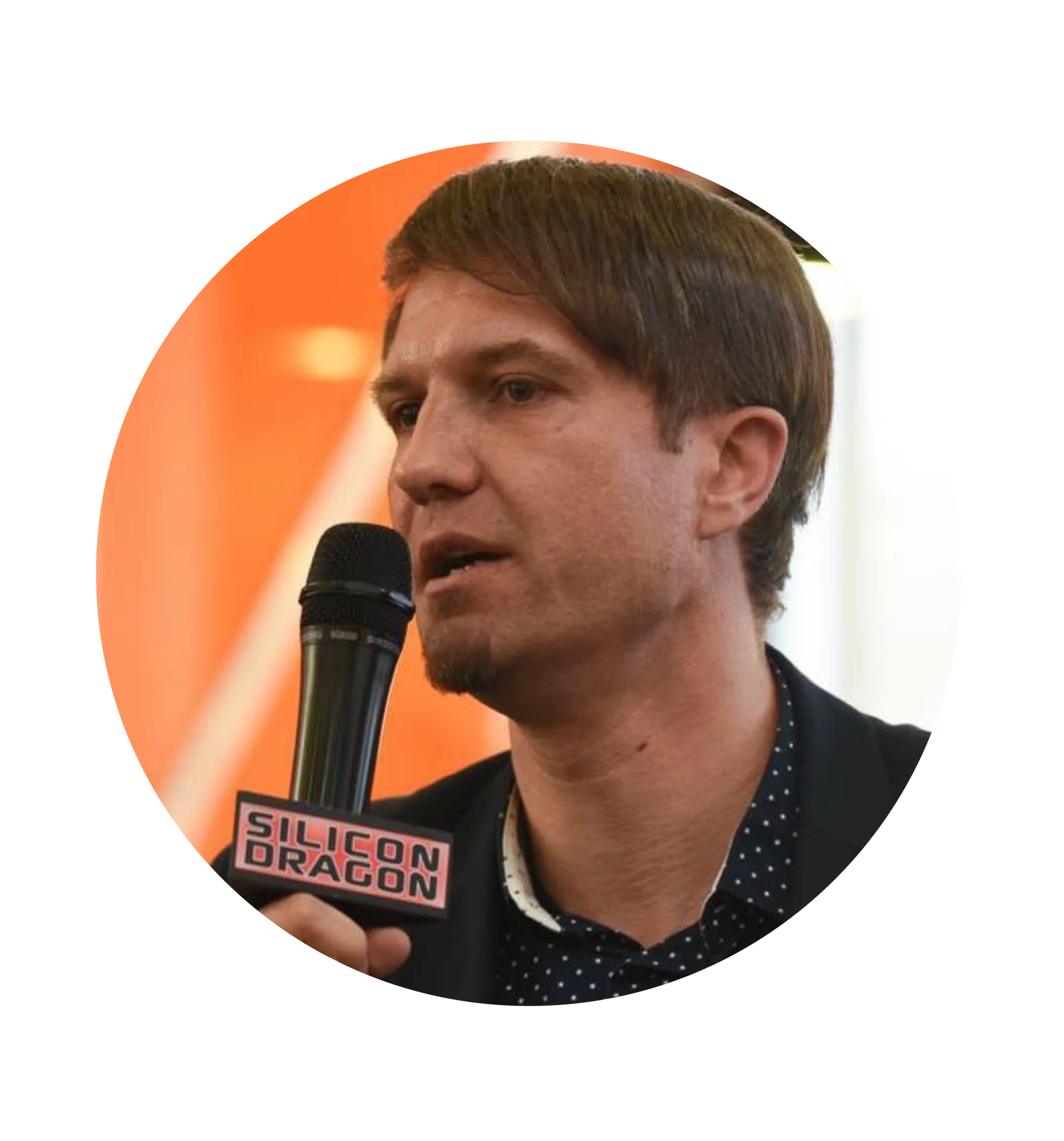 Man speaking microphone