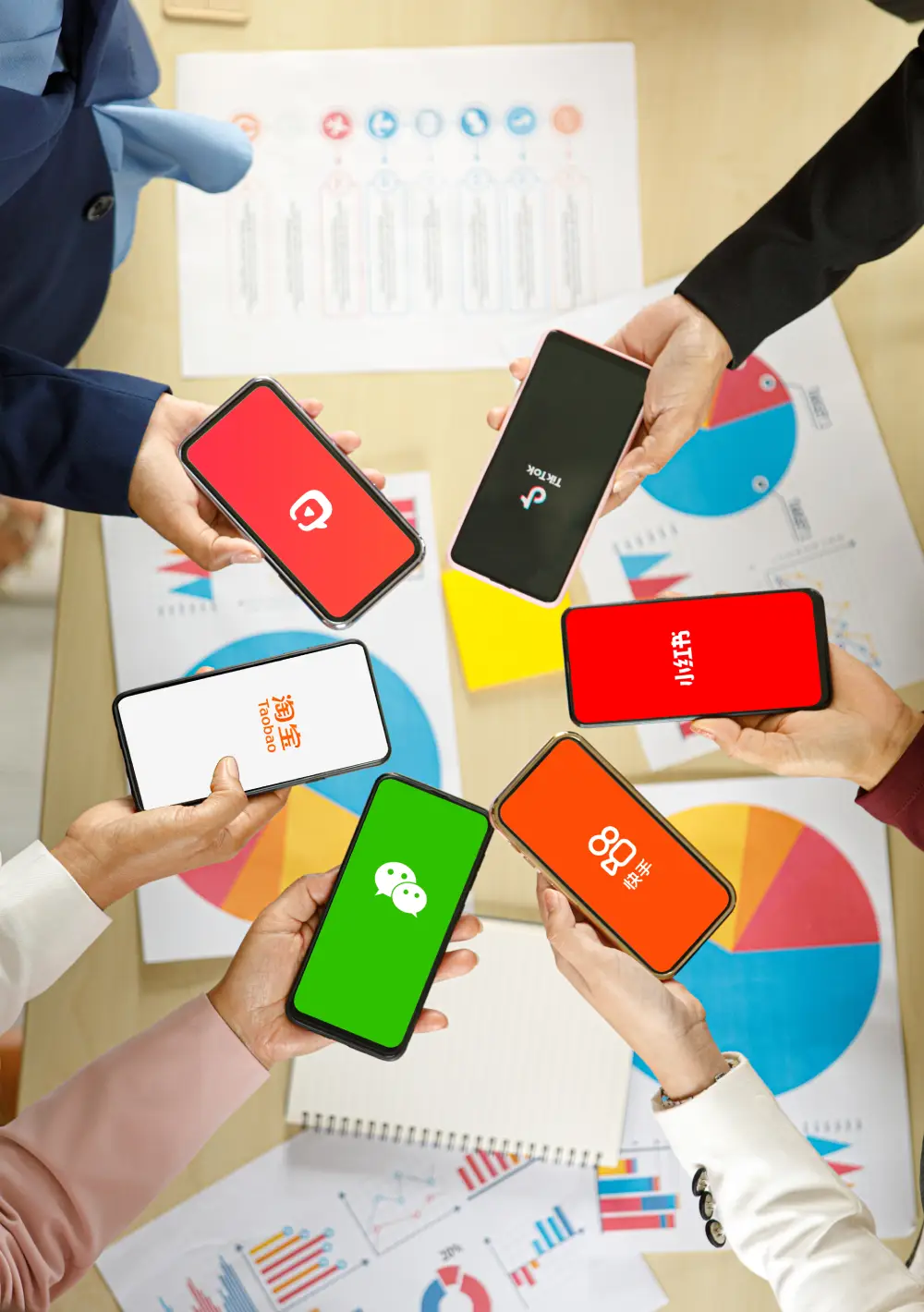 Mobile payment icons flatlay