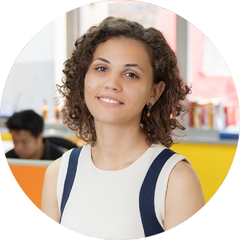 woman with curly hair