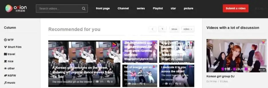 onion video homepage