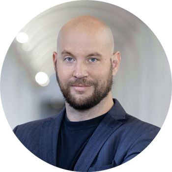 Bald professional man