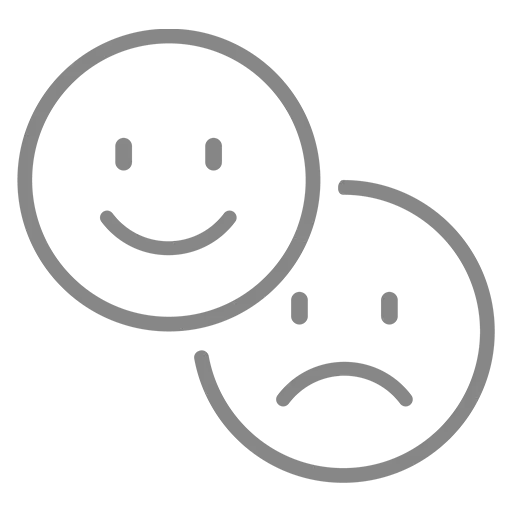 smiley and sad icons