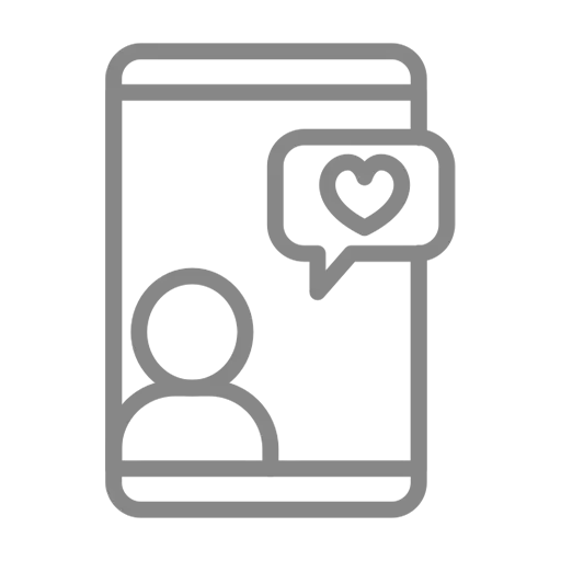 Mobile app user profile with heart engagement notification