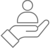 Customer service hand icon