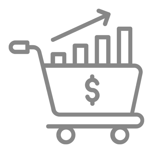 Shopping cart revenue icon