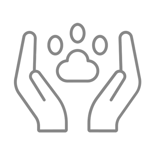 Hands protecting pet icon