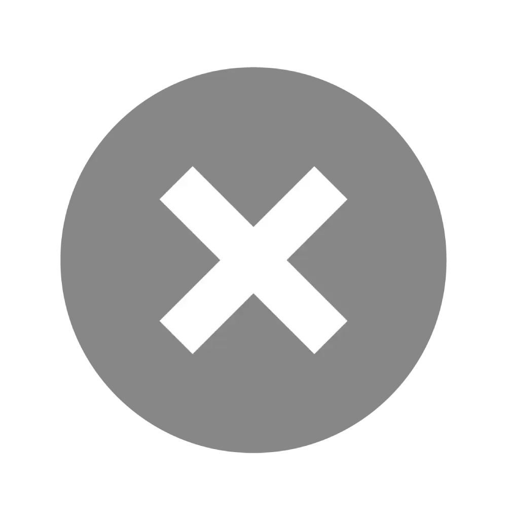 Close or cancel icon inside gray circle